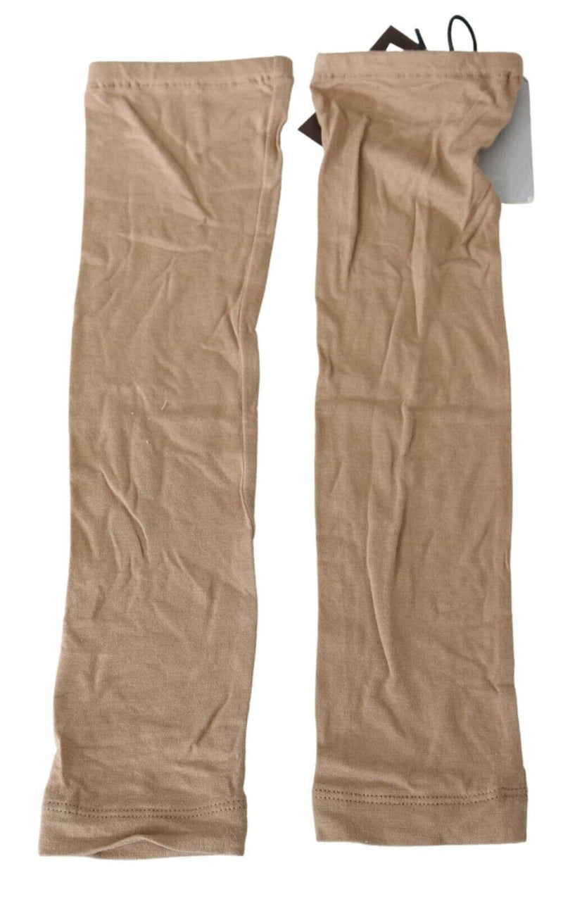 Beige Knitted Arm Warmers Scervino Street