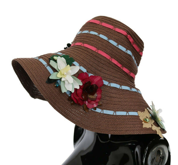 Elegant Floppy Floral Wide Brim Hat Dolce & Gabbana