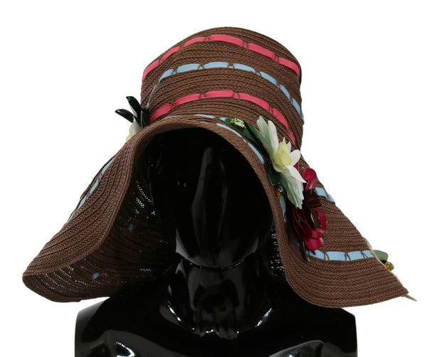 Elegant Floppy Floral Wide Brim Hat Dolce & Gabbana