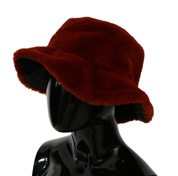 Elegant Red Bucket Cap with Logo Detailing Dolce & Gabbana