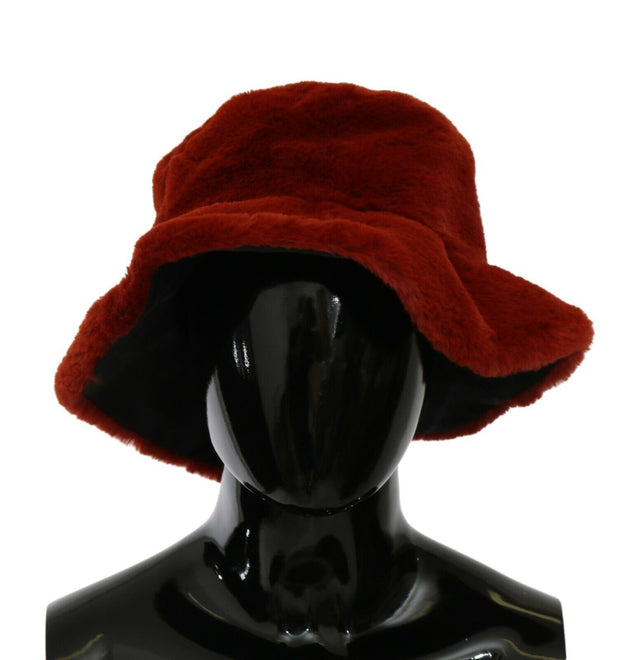 Elegant Red Bucket Cap with Logo Detailing Dolce & Gabbana