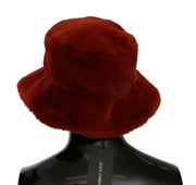 Elegant Red Bucket Cap with Logo Detailing Dolce & Gabbana