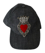 Elegant Blue Cotton Baseball Cap Dolce & Gabbana