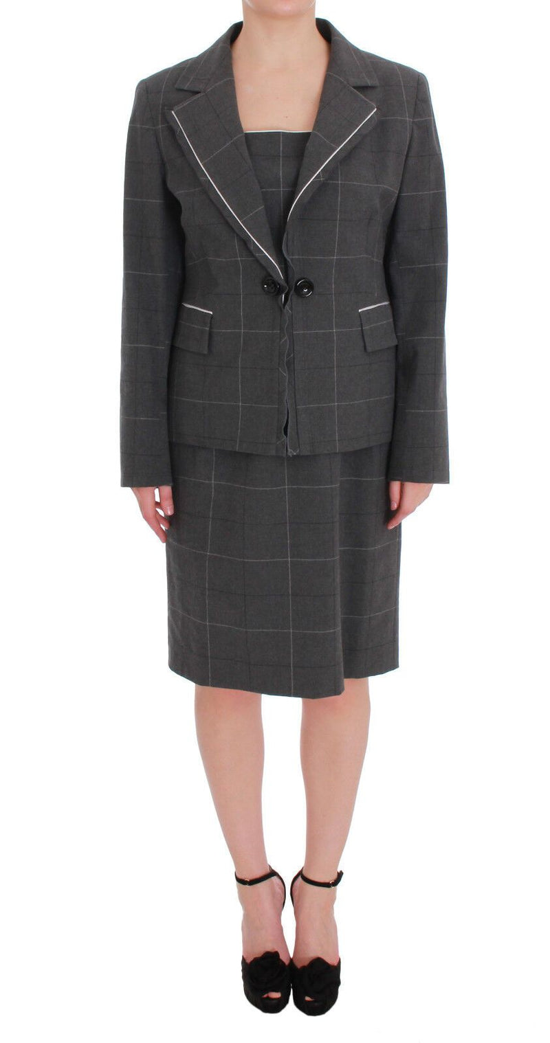 Elegant Checkered Cotton-Blend Suit Set BENCIVENGA