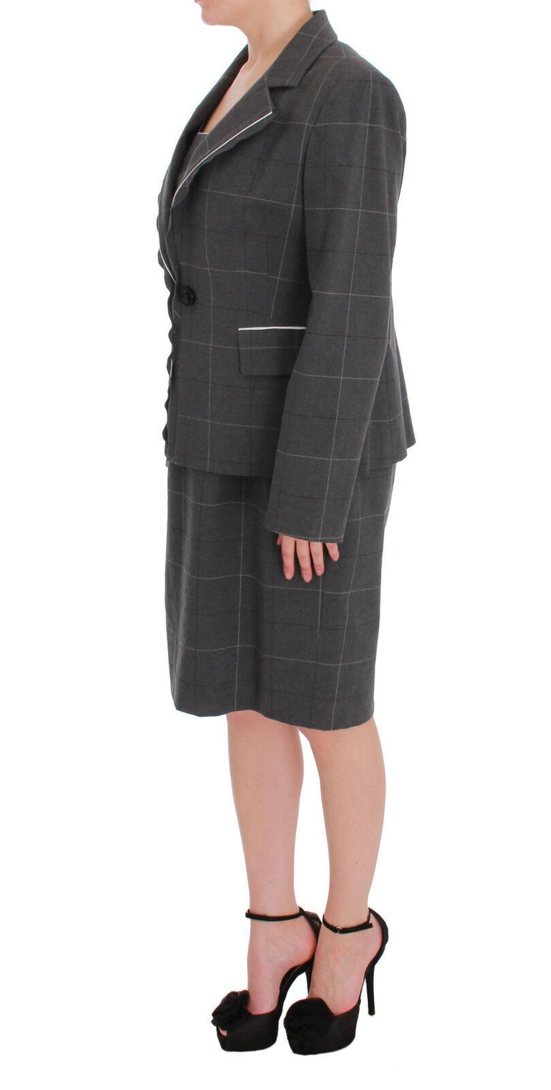 Elegant Checkered Cotton-Blend Suit Set BENCIVENGA