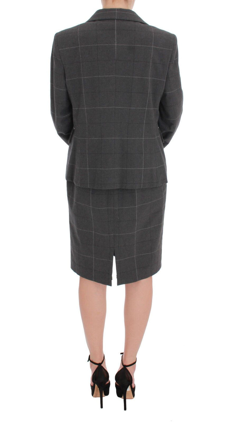 Elegant Checkered Cotton-Blend Suit Set BENCIVENGA