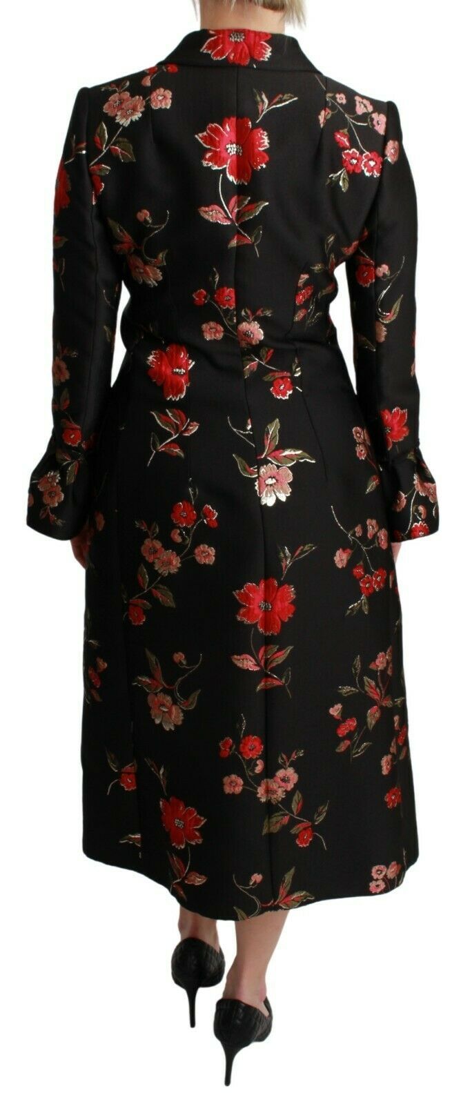 Elegant Floral Embroidered Trench Coat Dolce & Gabbana