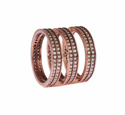 Dazzling Pink Gold Plated CZ Crystal Ring Nialaya