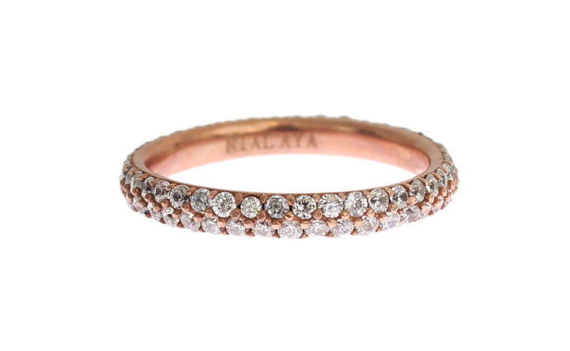 Chic Pink Crystal-Encrusted Silver Ring Nialaya