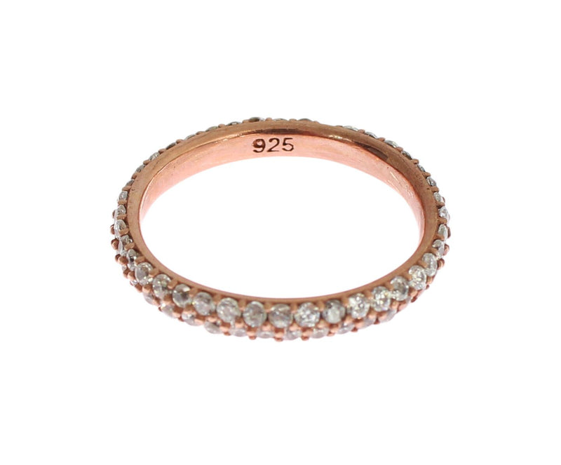 Chic Pink Crystal-Encrusted Silver Ring Nialaya