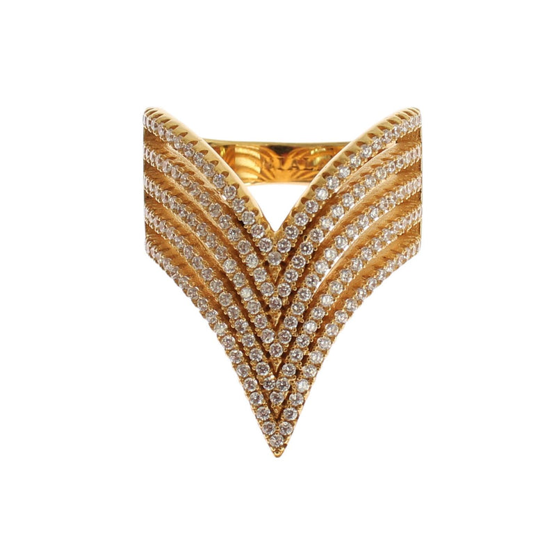 Glamorous Gold Plated Crystal Ring Nialaya