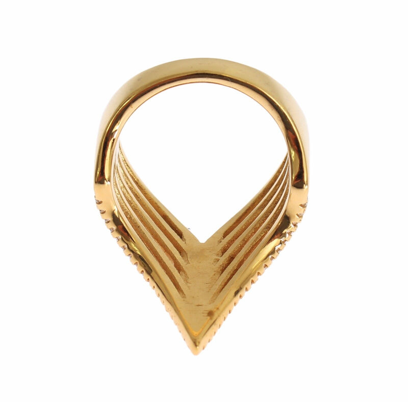 Glamorous Gold Plated Crystal Ring Nialaya