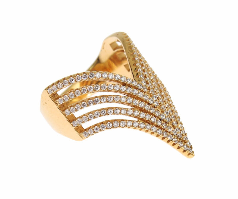 Glamorous Gold Plated Crystal Ring Nialaya