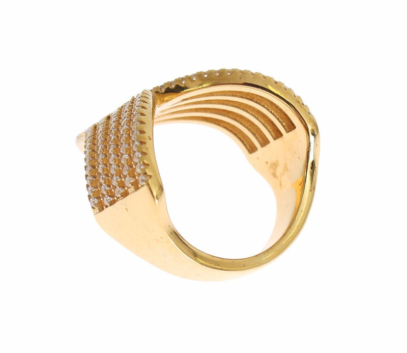 Glamorous Gold Plated Crystal Ring Nialaya