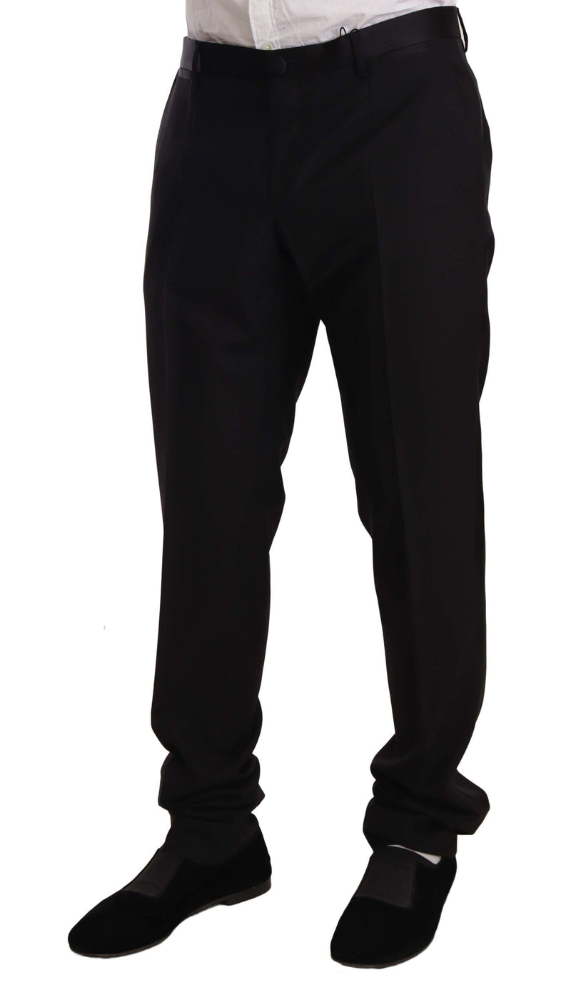 Elegant Black Skinny Tuxedo Trousers Dolce & Gabbana