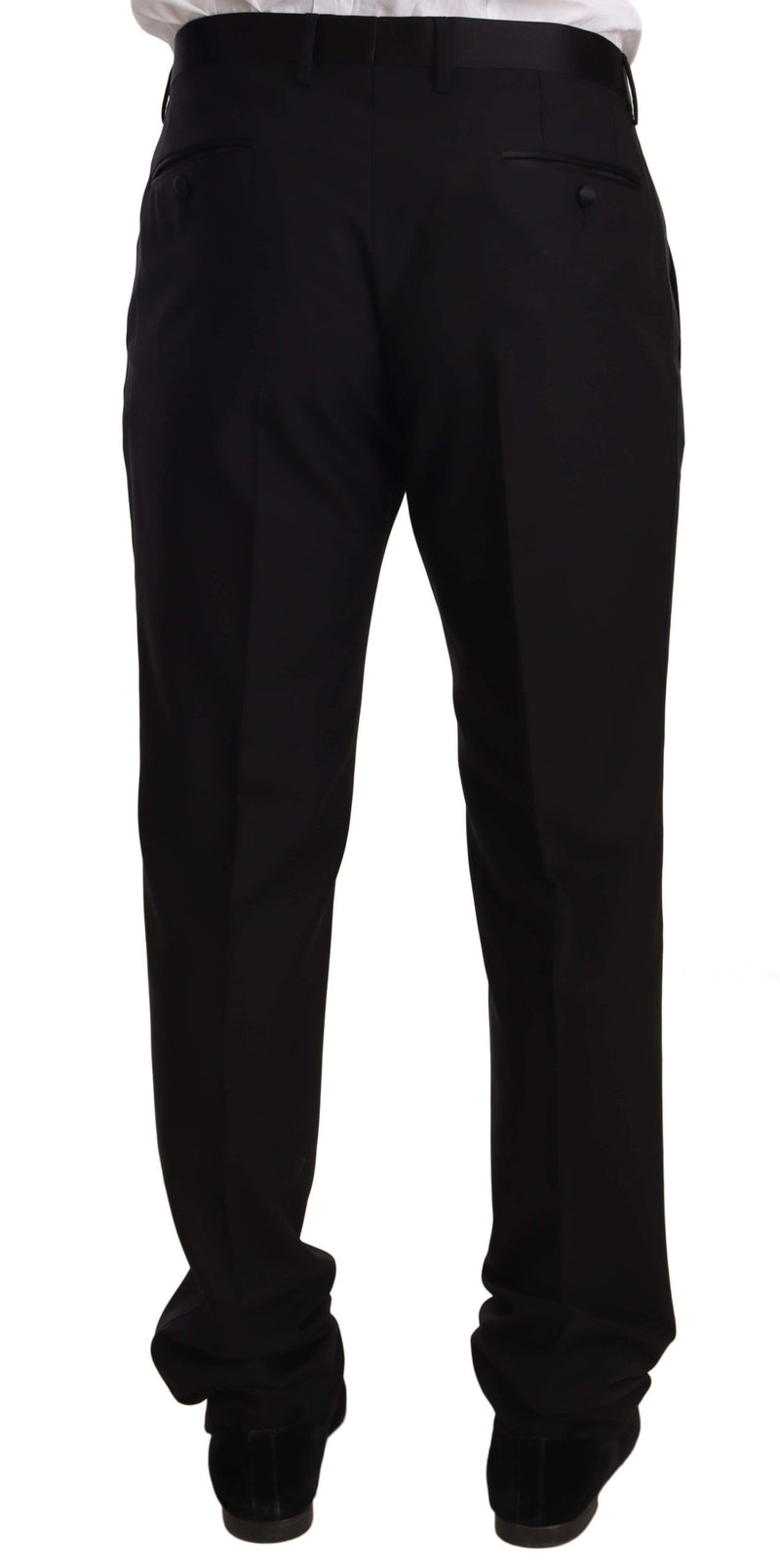 Elegant Black Skinny Tuxedo Trousers Dolce & Gabbana