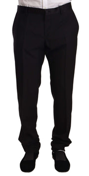 Elegant Black Skinny Tuxedo Trousers Dolce & Gabbana