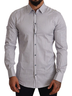 Elegant Slim Fit Striped Cotton Shirt Dolce & Gabbana