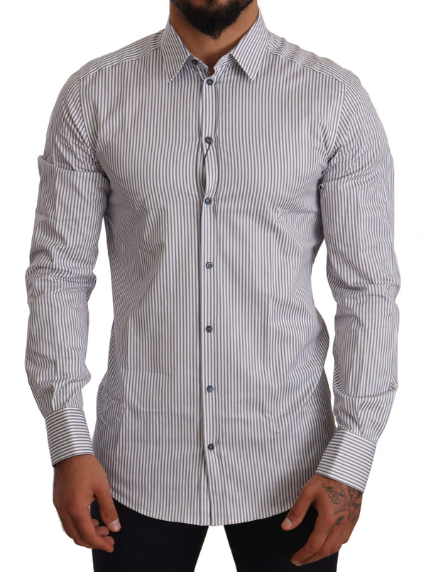 Elegant Slim Fit Striped Cotton Shirt Dolce & Gabbana