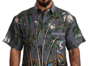 Tropical Elegance Linen Silk Men's Shirt Dolce & Gabbana