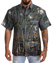 Tropical Elegance Linen Silk Men's Shirt Dolce & Gabbana