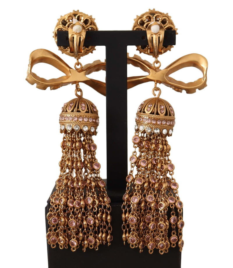 Elegant Antique Gold Bow Earrings Dolce & Gabbana