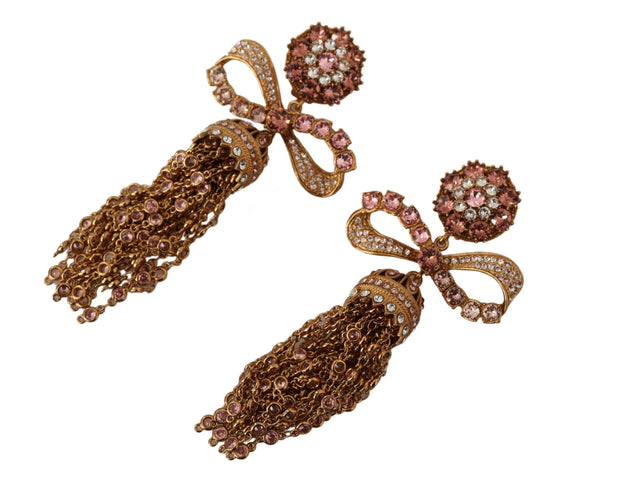 Elegant Antique Gold Bow Earrings Dolce & Gabbana