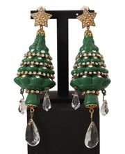 Enchanting Crystal Christmas Tree Clip-On Earrings Dolce & Gabbana