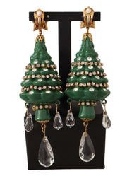 Enchanting Crystal Christmas Tree Clip-On Earrings Dolce & Gabbana