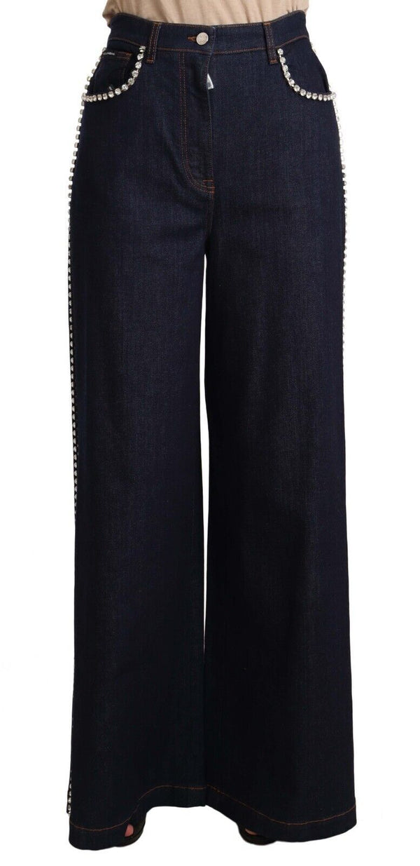 Elegant Dark Blue Flare Denim Jeans Dolce & Gabbana