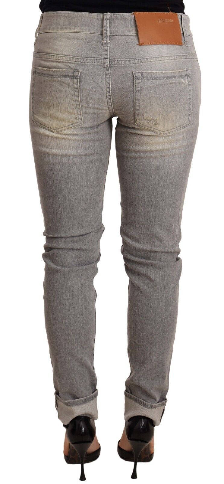 Chic Slim Fit Gray Wash Denim Jeans Acht