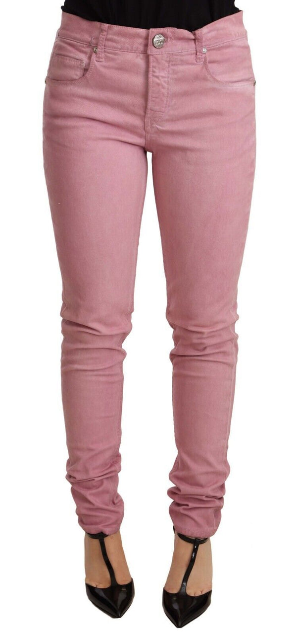 Elegant Slim Fit Pink Denim Jeans Acht