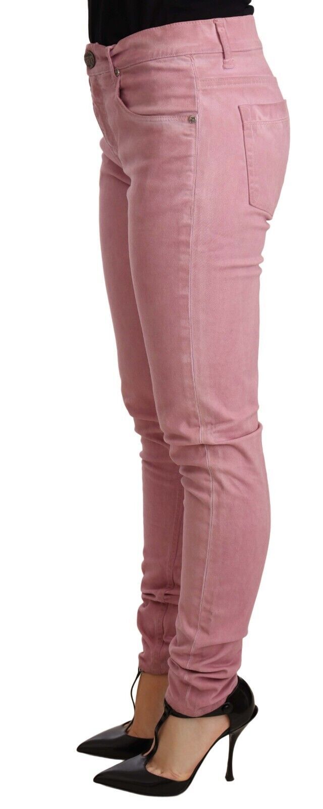 Elegant Slim Fit Pink Denim Jeans Acht