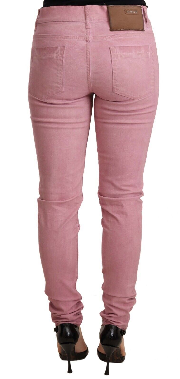 Elegant Slim Fit Pink Denim Jeans Acht