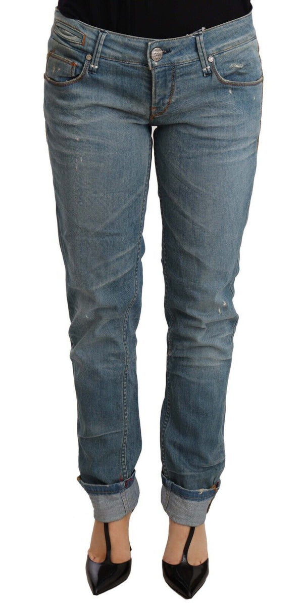 Chic Washed Cotton Denim with Folded Hem Acht