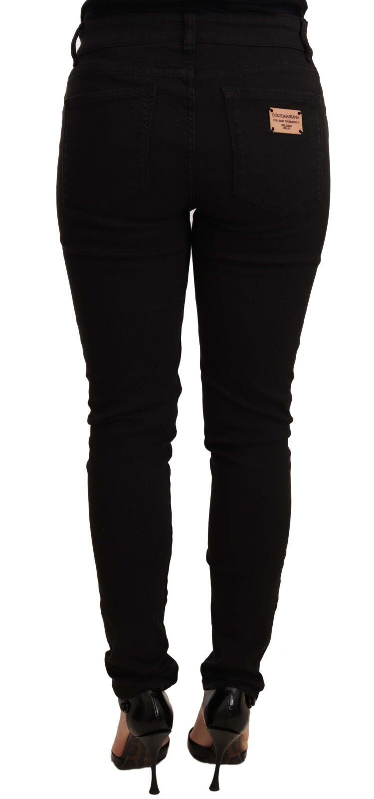 Chic Black Mid-Waist Skinny Denim Jeans Dolce & Gabbana