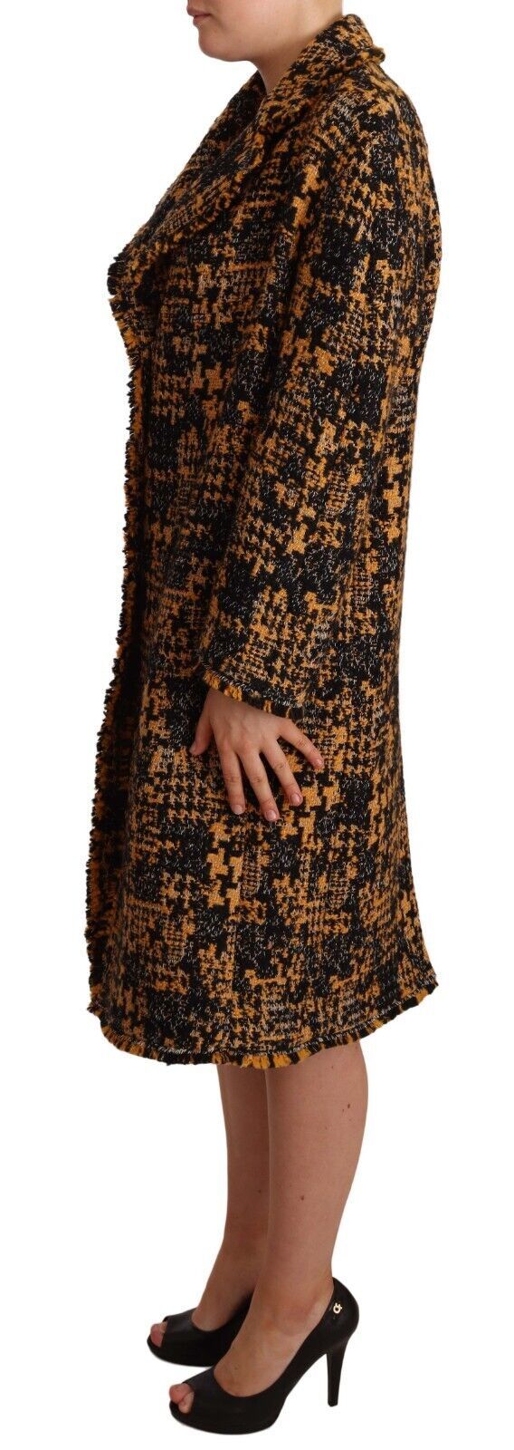 Multicolor Notch Lapel Long Cardigan Coat Dolce & Gabbana