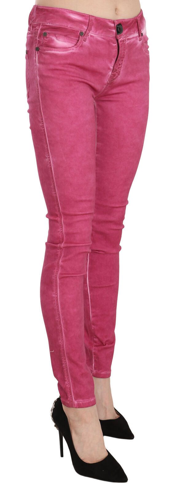 Chic Pink Mid Waist Skinny Pants Dolce & Gabbana