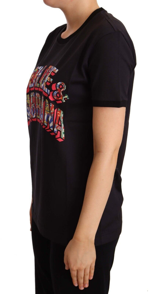 Elegant Black Cotton Logo Tee Dolce & Gabbana