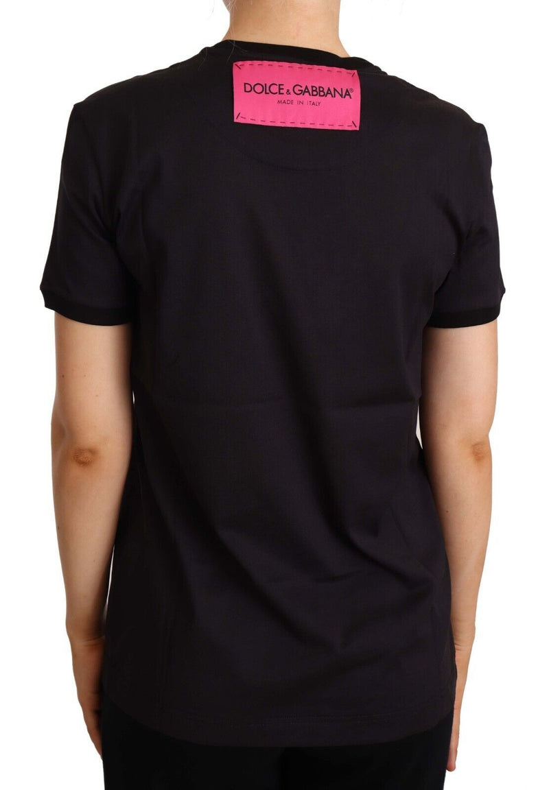 Elegant Black Cotton Logo Tee Dolce & Gabbana