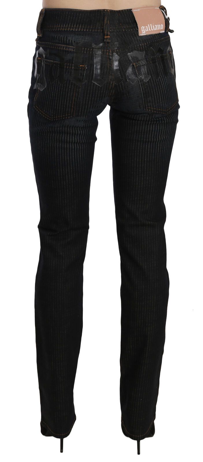 Elegant Black Slim Fit Corduroy Jeans John Galliano