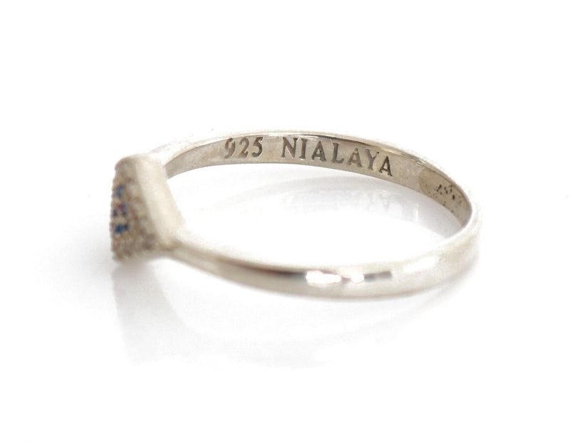 Elegant Silver CZ Crystal Encrusted Ring Nialaya