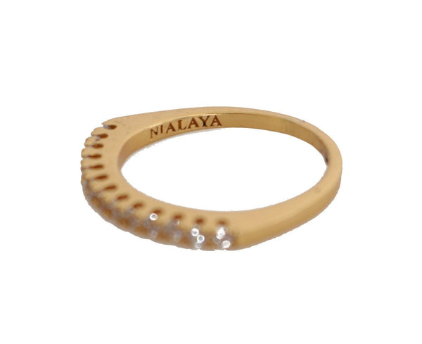 Gleaming CZ Crystal Gold-Plated Ring Nialaya