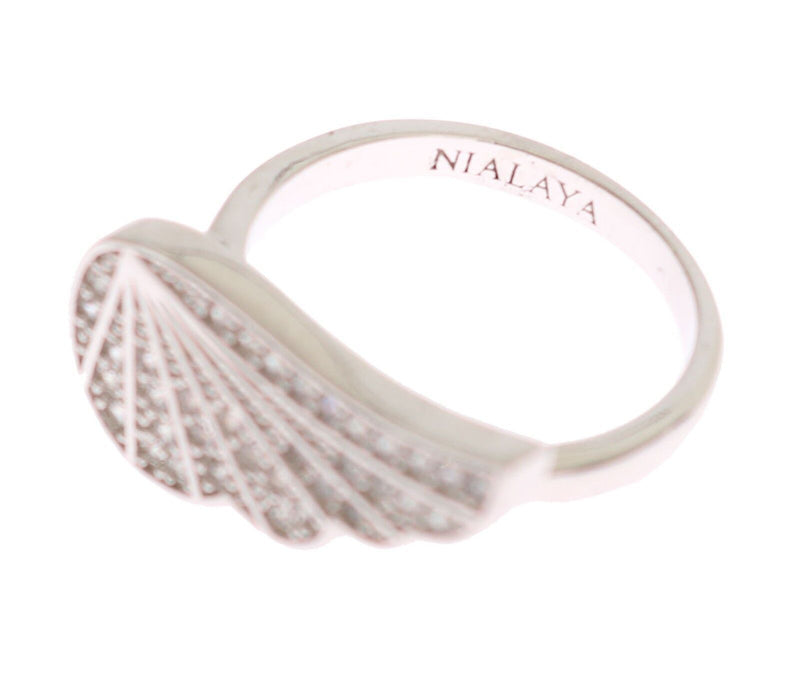 Elegant Sterling Silver CZ Crystal Ring Nialaya