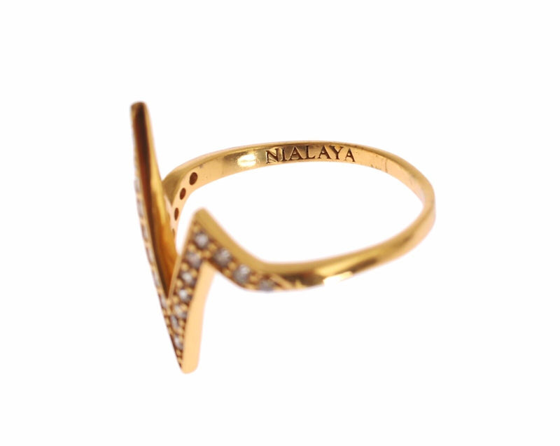 Glamorous Gold Plated Sterling Silver Ring Nialaya