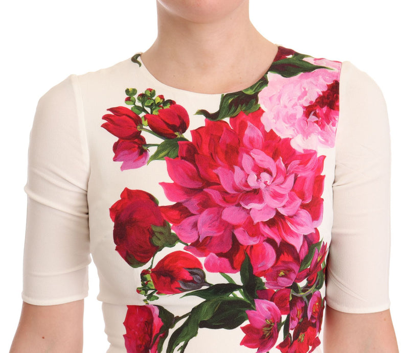 Elegant Floral Midi Bodycon Dress Dolce & Gabbana