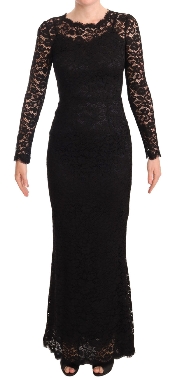 Elegant Laminated Lace Mermaid Dress Dolce & Gabbana