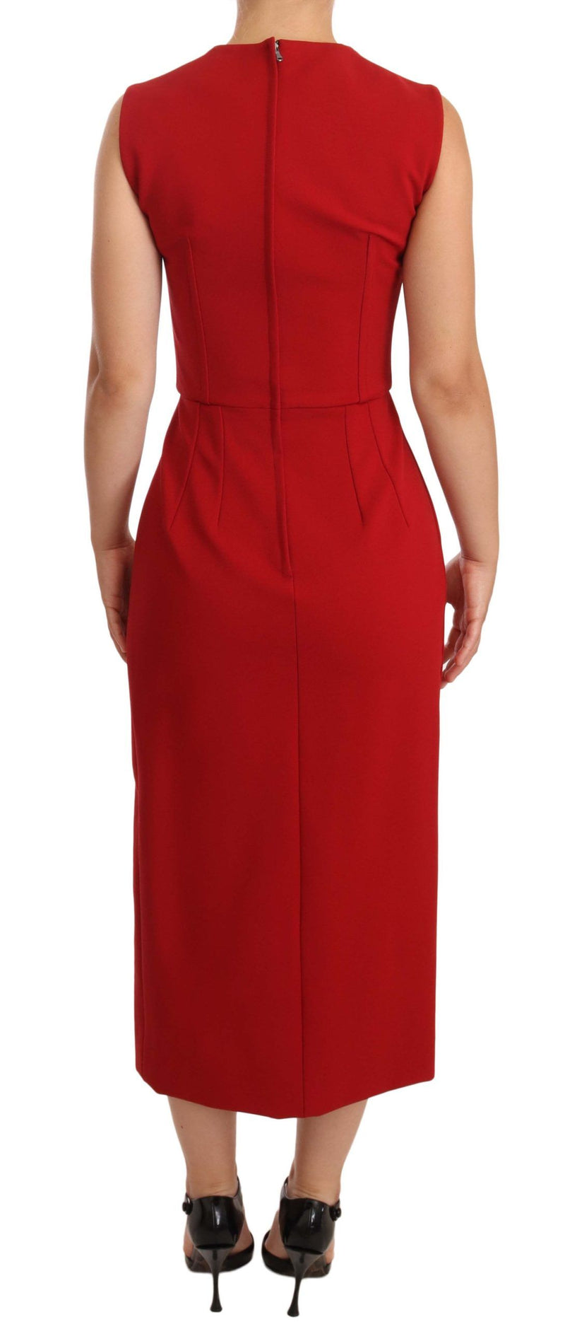 Elegant Sweetheart Midi Dress in Red Dolce & Gabbana