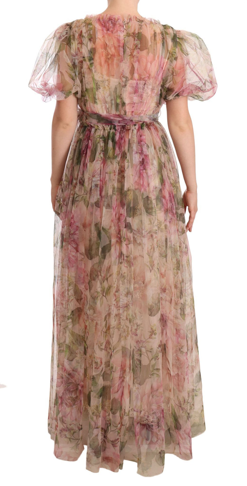 Floral Print Nylon Maxi Dress Dolce & Gabbana