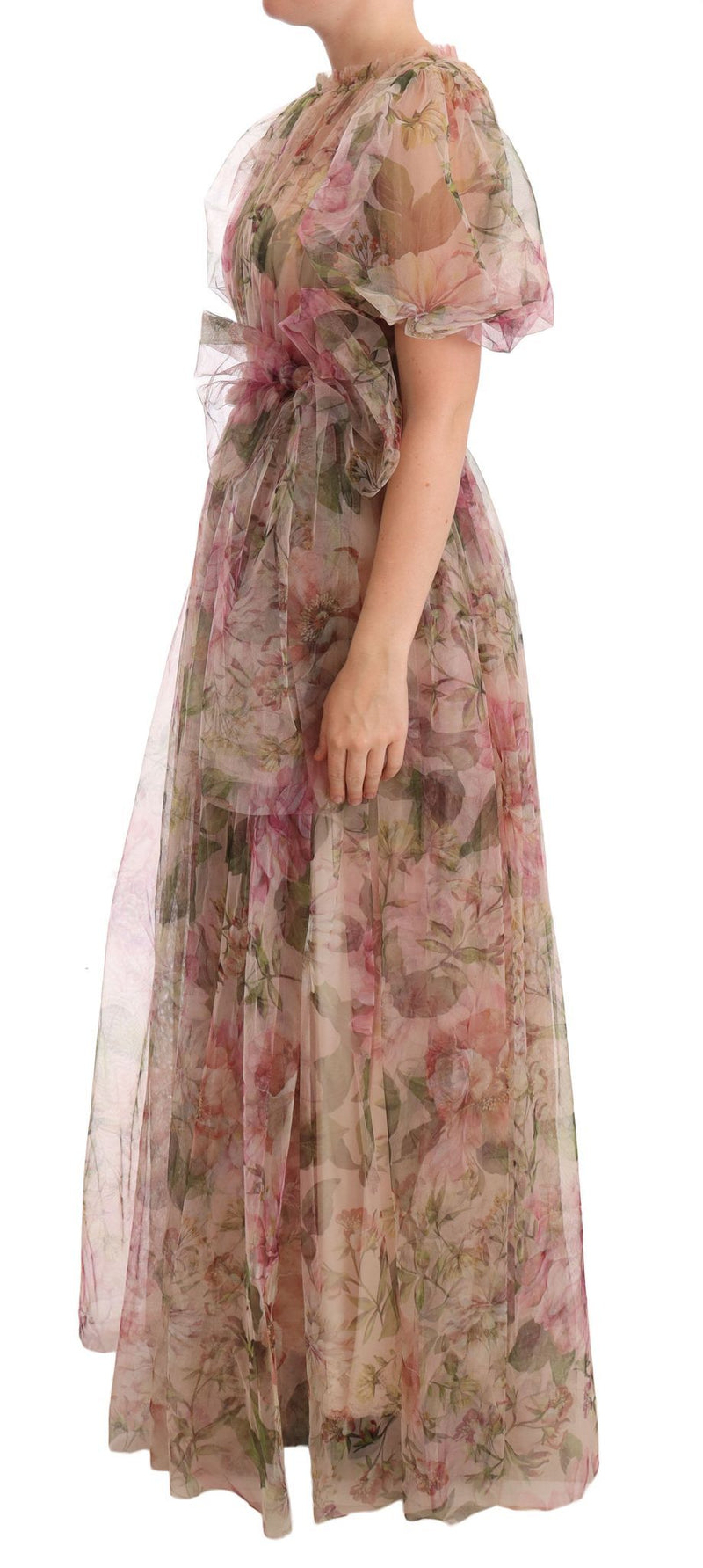 Floral Print Nylon Maxi Dress Dolce & Gabbana